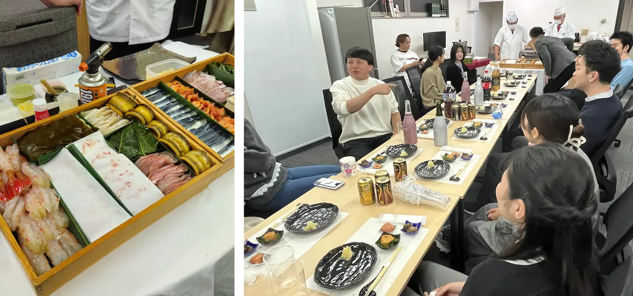 出張出前寿司・セントラボ新年会メンバー